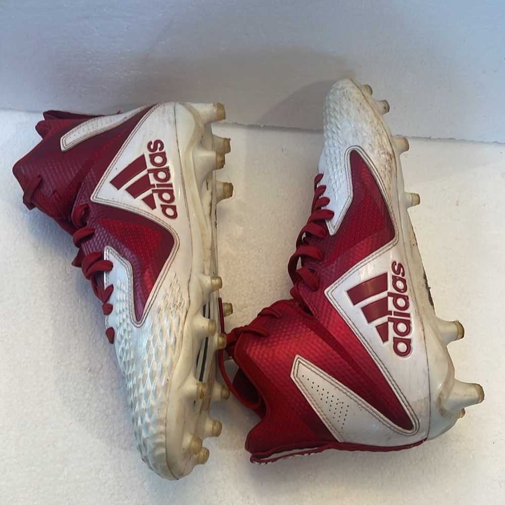 Adidas Freak X carbon mid football cleats athletic shoes red white mens size 9